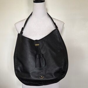Kate Spade Black Pebbled Leather Hobo Bag